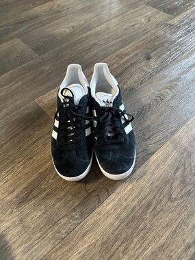 adidas Black Suede Sneakers with White Stripes
